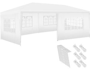 Tectake Pavilon Novara s 5 bočními částmi, vodotěsný, 6x3m - bílá