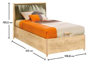 Čilek Studentská postel s úložným prostorem vyklápěcí 100x200 cm Mocha