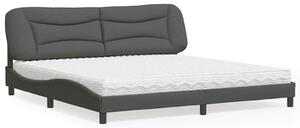 Postel s matrací Hvar tmavě šedá 200 x 200 cm textil 3208556