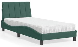 Postel s matrací Hanko tmavě zelená 80 x 200 cm samet 3208565