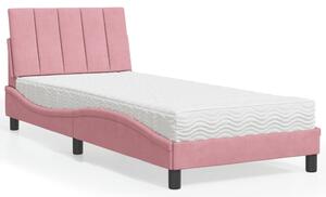 Postel s matrací Hanko růžová 80 x 200 cm samet 3208567