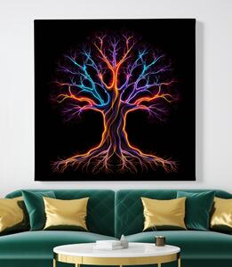 Obraz na plátně - Strom života oheň voda FeelHappy.cz Velikost obrazu: 40 x 40 cm