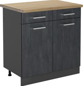Spodní skříňka kuchyňské linky Vicco R-Line Černý beton 80 cm PD Dub, Model 47484