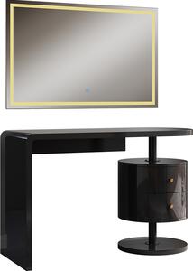 Toaletní stolek Vicco Lara Černý vysoký lesk 120 cm se zrcadlem LED, Model 50182