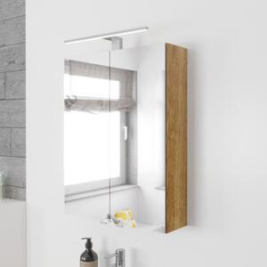 Zrcadlová skříňka Lodge o šířce 50 cm se 2 dvířky a vestavěným LED osvětlením