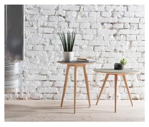 Odkládací stolek z dubového dřeva s černou deskou Gazzda Arp, ⌀ 55 cm