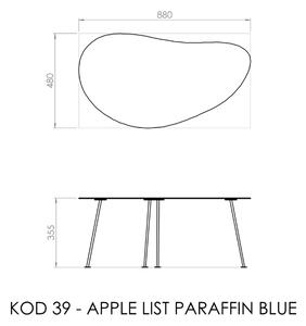 Apple list paraffin blue