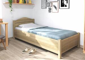 Zvýšená postel jednolůžko s úložným prostorem MARIA, masiv dub, rošt v ceně