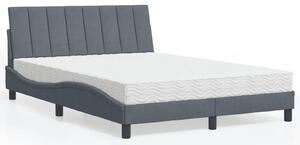 Postel s matrací Hanko tmavě šedý 140 x 190 cm samet 3208593