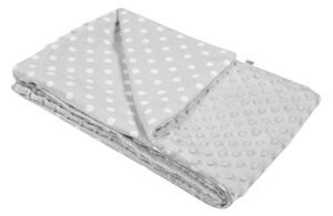 NEW BABY Dětská deka MINKY šedá puntík do kočárku Bavlna/Polyester, 80x102 cm