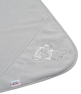 NEW BABY Kojenecká osuška šedá medvěd Bavlna/Polyester 100x100 cm