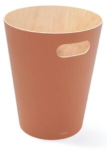Umbra - Odpadkový koš Woodrow - oranžová/přírodní - 27,9x22,9x22,9 cm