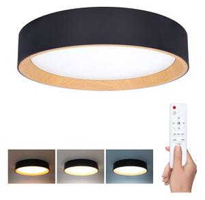 LED stropní světlo s dálkovým ovládáním Larios nastavitelné - průměr 39 cm, černá