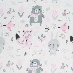 NEW BABY MINKY deka do kočárku s výplní Medvídci růžová Bavlna/Polyester 80x102 cm