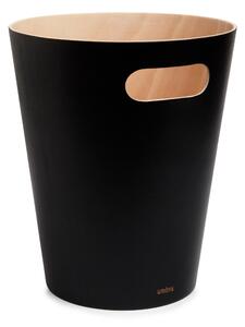 Umbra - Odpadkový koš Woodrow - černá/přírodní - 27,9x22,9x22,9 cm
