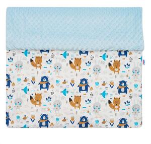 NEW BABY MINKY deka do kočárku s výplní Medvídci modrá Bavlna/Polyester 80x102 cm