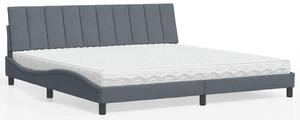 Postel s matrací Hanko tmavě šedá 200 x 200 cm samet 3208617