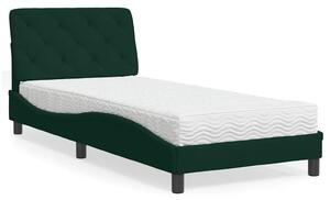 Postel s matrací tmavě zelená 80 x 200 cm samet 3208625
