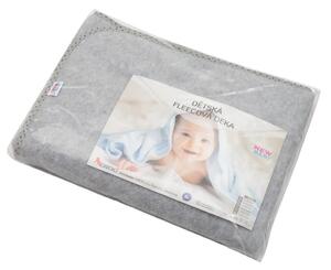 Dětská fleecová deka New Baby 100x75 šedá hvězdičky