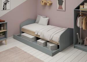 Dětská postel niafana s úložným prostorem 90 x 190 cm zelená