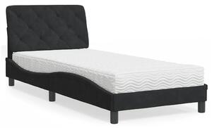 Postel s matrací černá 80 x 200 cm samet 3208624