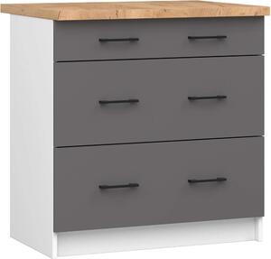 Akord Skříň Oliwia s deskou v bílo-šedém a grafitovém provedení 46x80x58