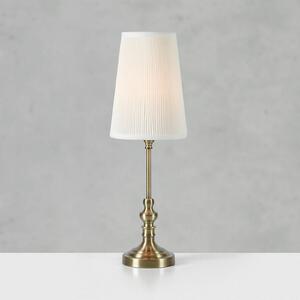Markslöjd Stolní lampa Noble, mosazná/přírodní bílá, výška 56 cm, látka, Mosaz / zlato, Obývací pokoj / jídelna, Textil / tkanina / hedvábí