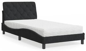 Postel s matrací černá 100 x 200 cm samet 3208642