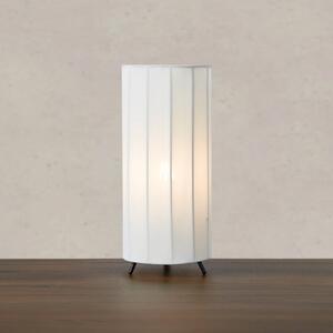Markslöjd Stolní lampa Hikari, Ø 14 cm, bílá/černá, látka/kov, Bílá / opál, Obývací pokoj / jídelna, Textil / tkanina / hedvábí, Lampa trojnožka