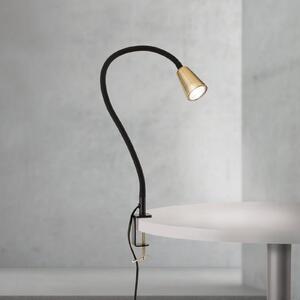 ORION Stolní lampa Dotty, mosazná, výška 65 cm, svorkový držák, GU10, Mosaz / zlato, Obývací pokoj / jídelna, kov, Moderní
