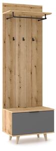 Vivaldi Předsíňová stěna Nordic 65 cm dub Evoke/grafit