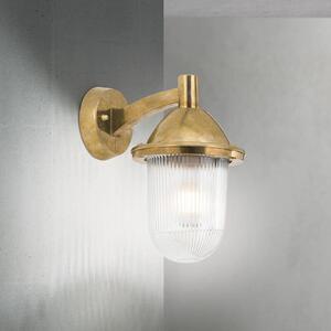 ORION Venkovní nástěnné svítidlo York, mosaz, sklo rýhované, E27, IP54, stmívatelný, Mosaz / zlato, Mosaz