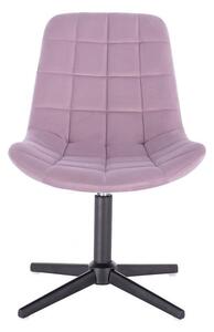 Židle PARIS VELUR na černém kříži - fialový vřes