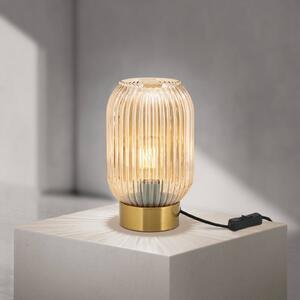 ORION Stolní lampa Carneval, jantarová, sklo, výška 23,5 cm, E27, Krémová / jantar, Obývací pokoj / jídelna, Sklo