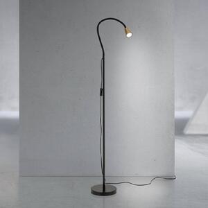 ORION Stojací lampa Dotty, mosazná, výška 145 cm, flexibilní rameno, GU10, Mosaz / zlato, Obývací pokoj / jídelna, kov, Moderní