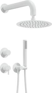 Concealed shower set with overhead shower