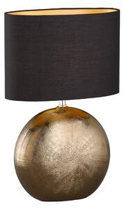 Keramická stolní lampa s textilním stínidlem v černo-bronzové barvě (výška 53 cm) Foro – Fischer & Honsel