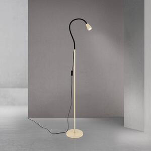 ORION Stojací lampa Dotty, khaki, výška 145 cm, flexibilní rameno, GU10, Krémová / jantar, Obývací pokoj / jídelna, kov, Moderní