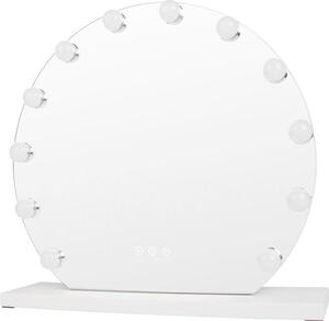 UNIQ London Kulaté kosmetické zrcátko s 12 LED světly a dotykovou funkcí - bílé