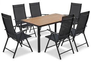 Vikio Zahradní set 140x80 pro 6 osob skládací židle V136-P2 přírodní