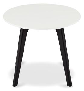Černo-bílý konferenční stolek s nohami z dubového dřeva Furnhouse Life, Ø 48 cm