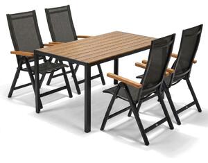 Vikio Zahradní jídelní set 140x80 pro 4 osoby přírodní VZS210P4