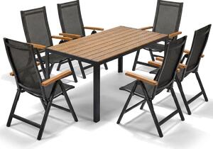 Vikio Zahradní jídelní set 140x80 pro 6 osob přírodní VZS210P6
