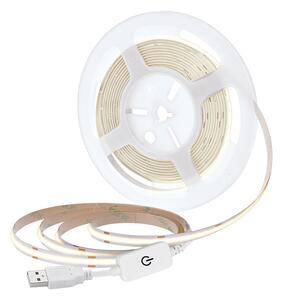 SOLIGHT LED COB pásek 3m 7W/m 500lm/m 4000K neutrální bílá USB napájení vypínač 8mm