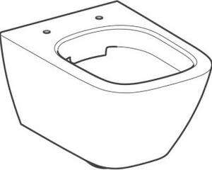 Geberit Smyle Square závěsné WC splachovací, zkrácený výstupek, uzavřený tvar, bez okrajů 500379, 500.379.01.8