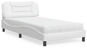 Postel s matrací Hvar bílá 100 x 200 cm umělá kůže 3208704