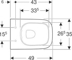 Geberit Smyle Square závěsné WC splachovací, zkrácený výstupek, uzavřený tvar, bez okrajů 500379, 500.379.01.8