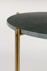 Zelený odkládací stolek s mramorovou deskou White Label Timpa