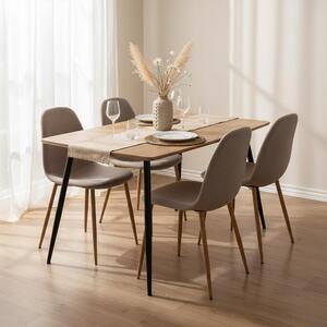 Jídelní set 4x židle + stůl 120 cm AVENBERG NATURAL béžová
