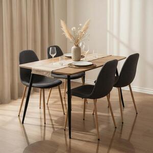 Jídelní set 4x židle + stůl 120 cm AVENBERG NATURAL šedá